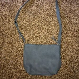 blue grey satchel bag